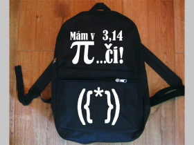 Mám v pi....jednoduchý ľahký ruksak, rozmery pri plnom obsahu cca: 40x27x10cm materiál 100%polyester